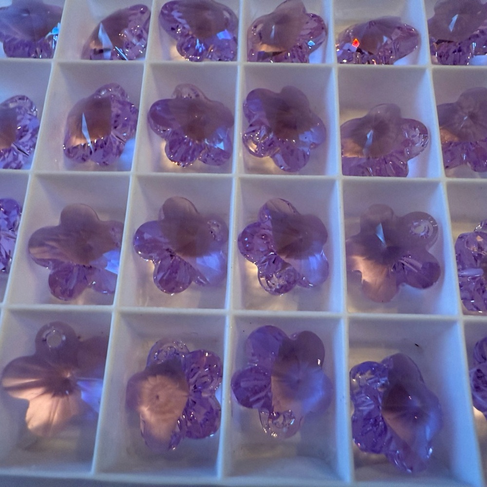 Swarovski violet flower crystals